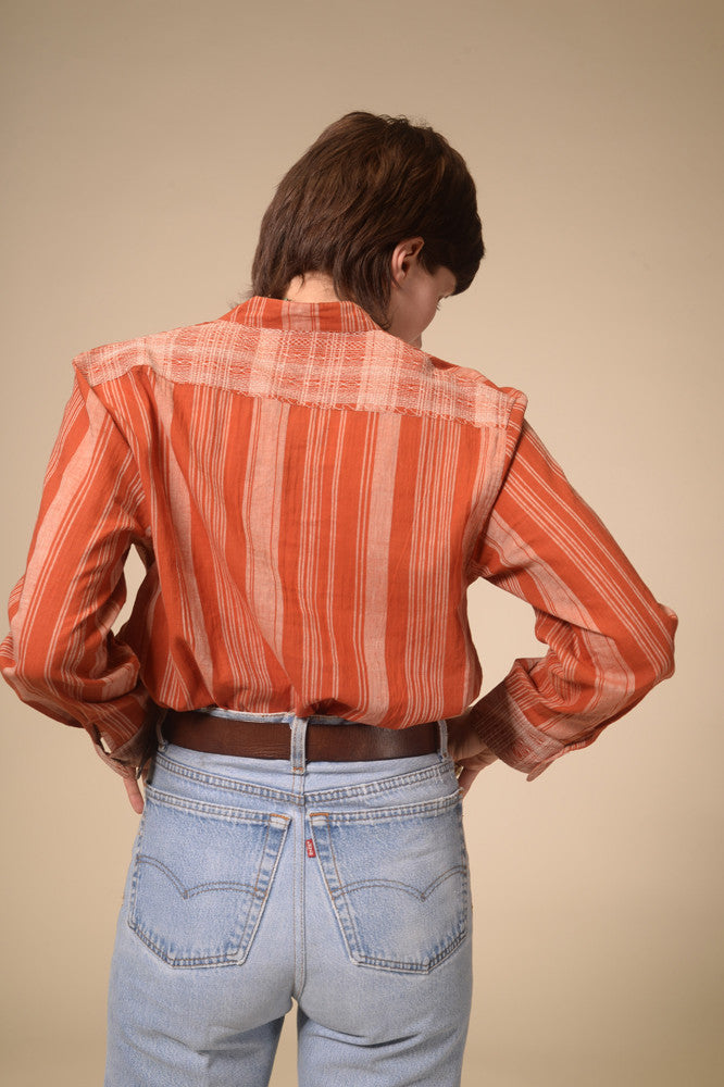 Chemise rayée terracotta Jil