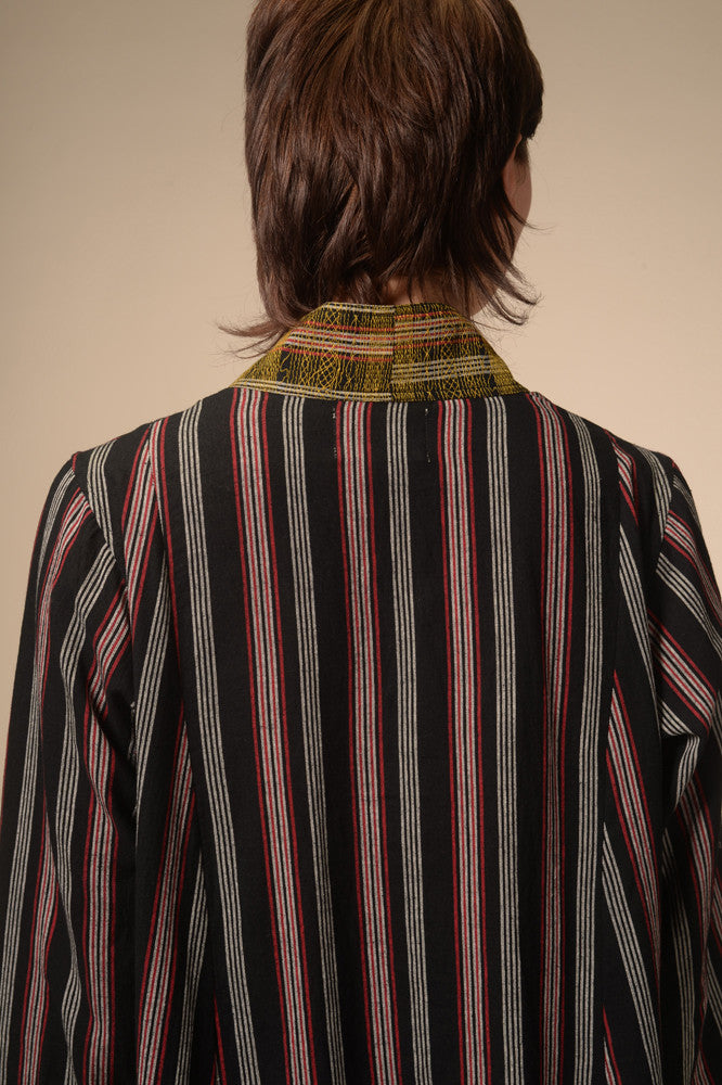 Robe longue rayée noire Jil