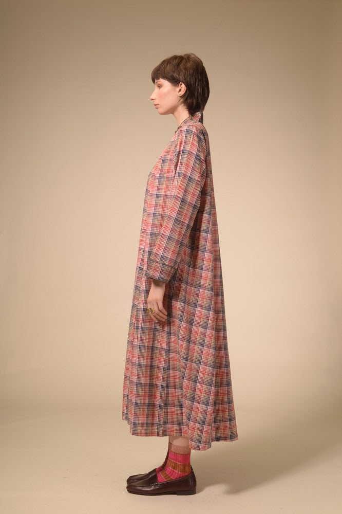 Robe longue tartan rouge Jil