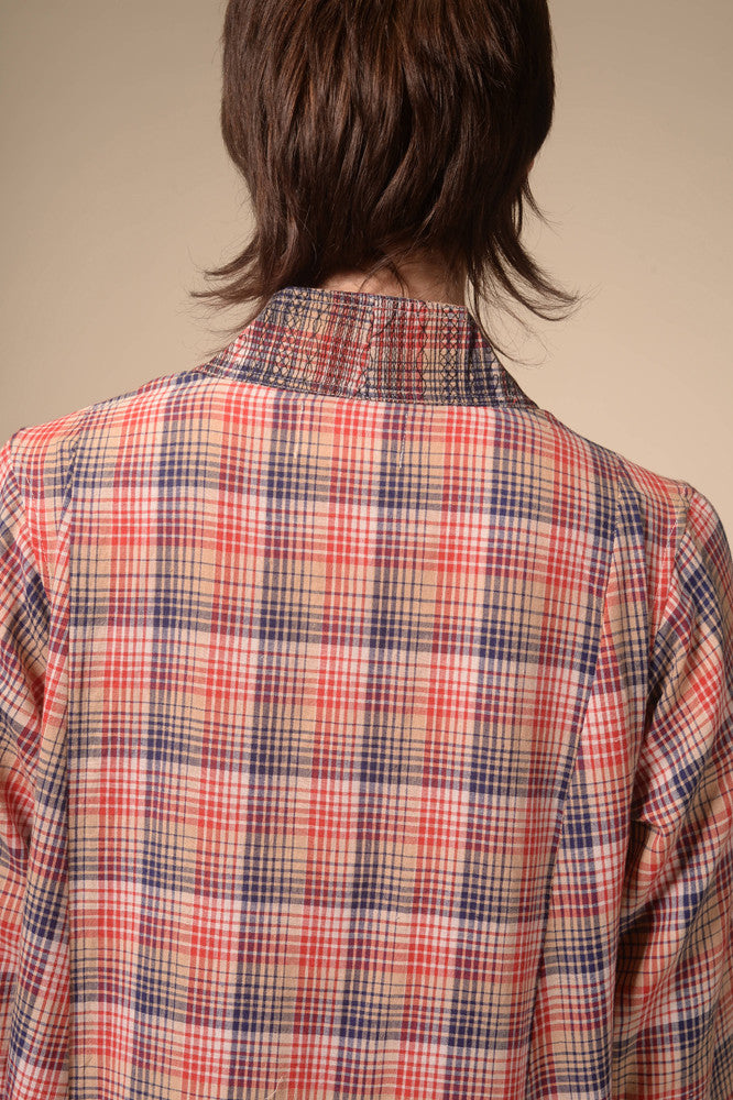 Robe longue tartan rouge Jil