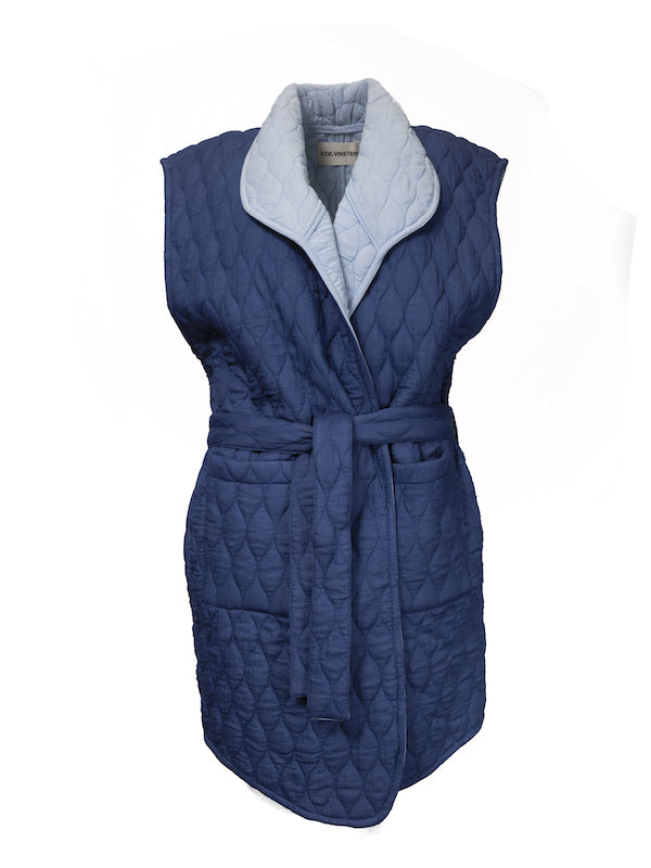 Kimono sans manches matelassé bleu Nilai