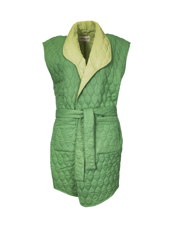 Kimono sans manches matelassé vert Nilai