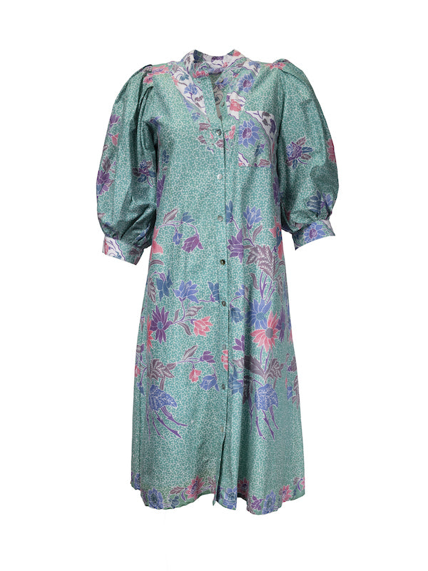 Robe verte imprimée fleur See