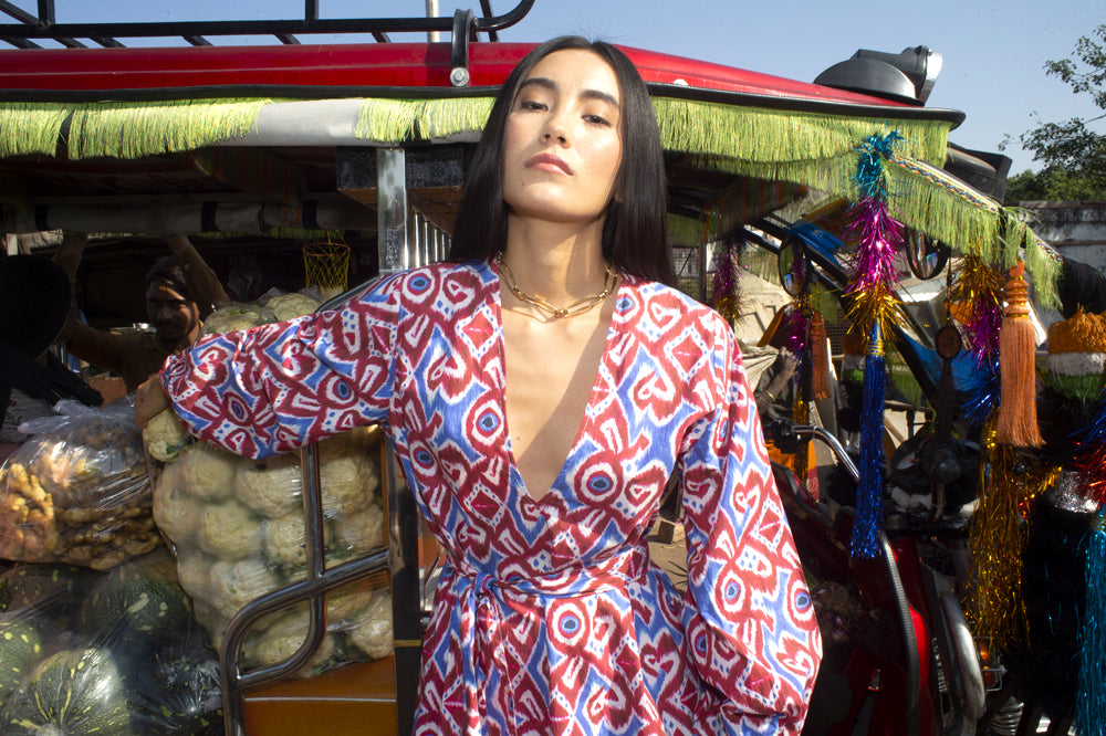 Robe imprimée ikat Rakhe