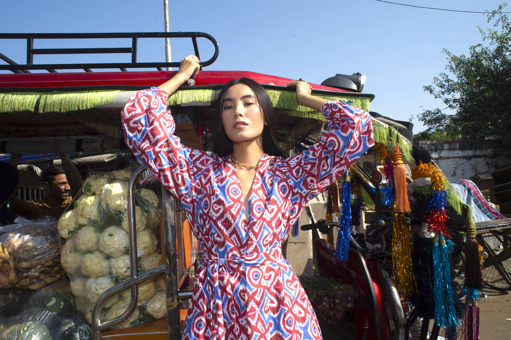 Robe imprimée ikat Rakhe