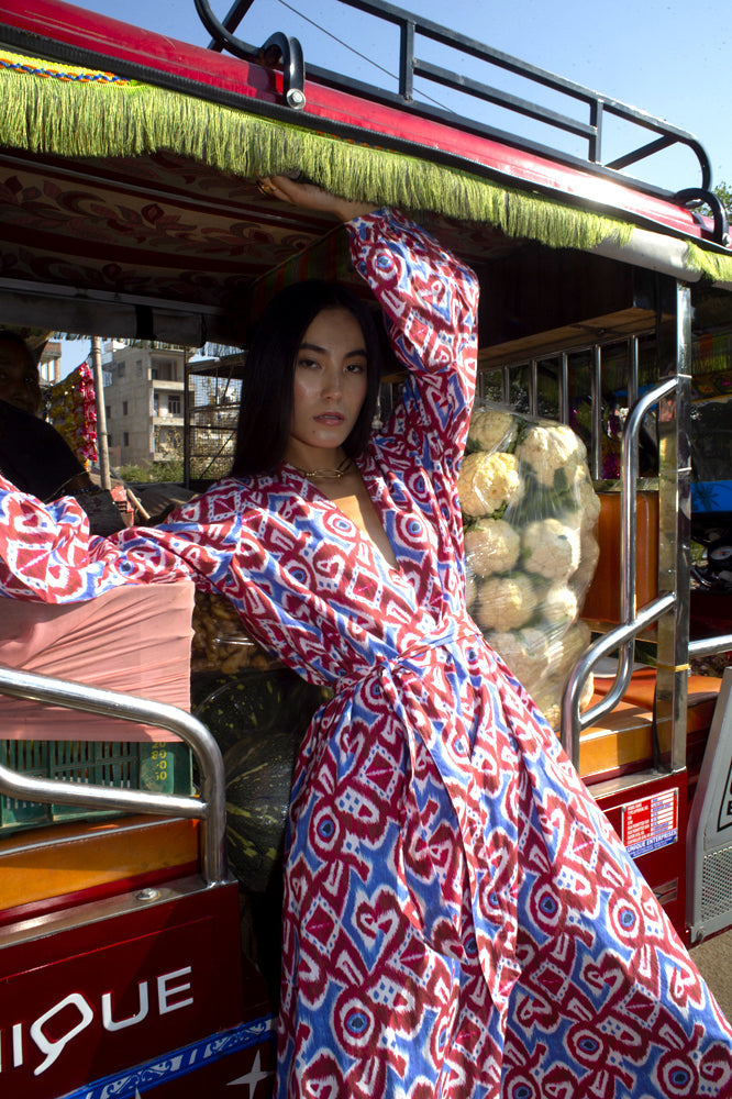 Robe imprimée ikat Rakhe