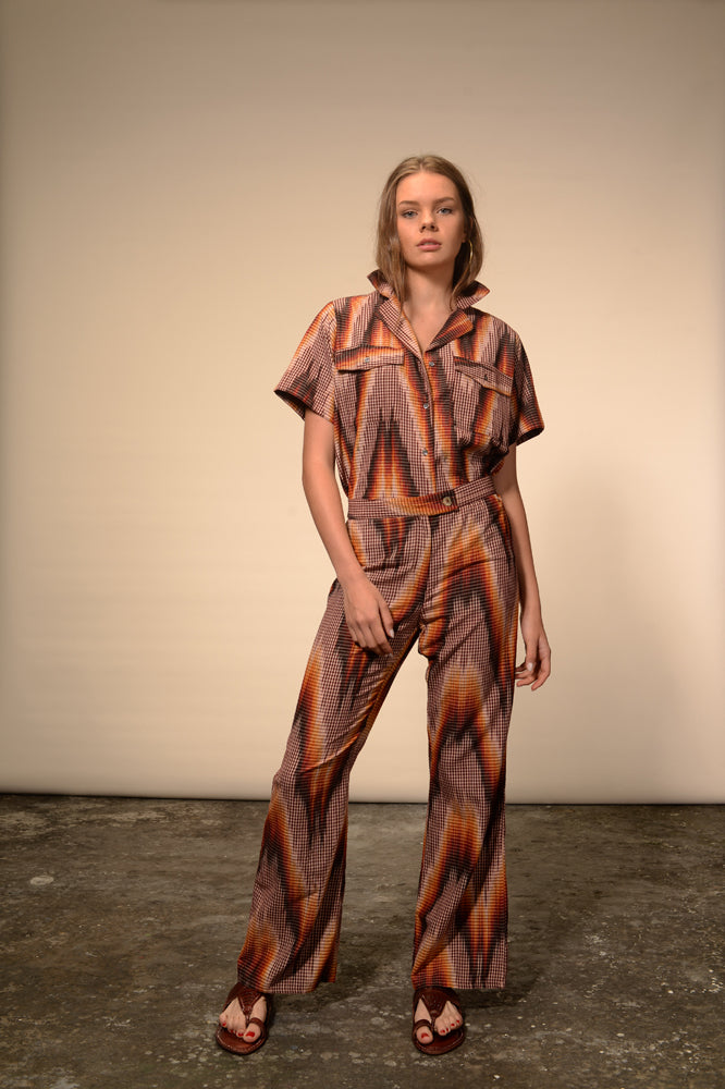 Pantalon imprimé flamme Smirti