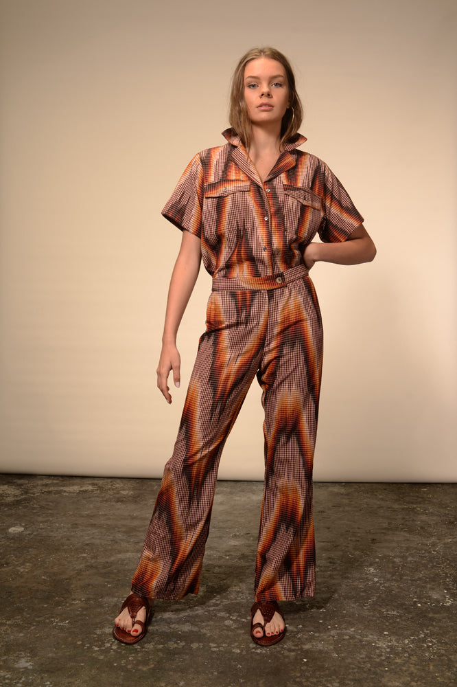 Pantalon imprimé flamme Smirti