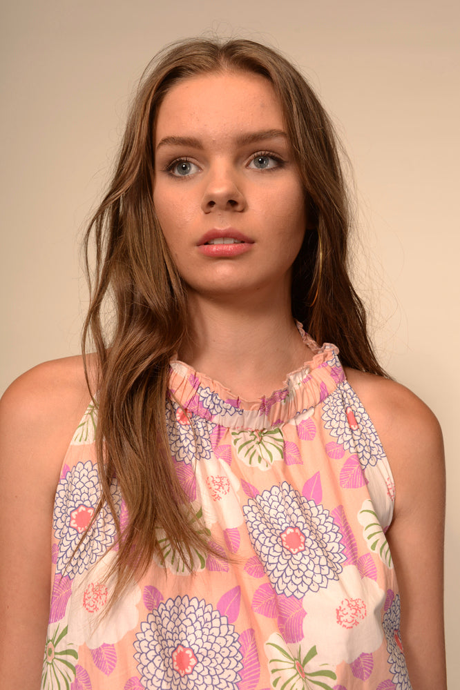 Top imprimé floral rose Shakti