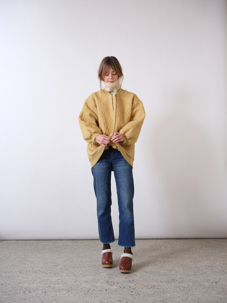 Bomber en coton matelassé fleurs sable Flowers