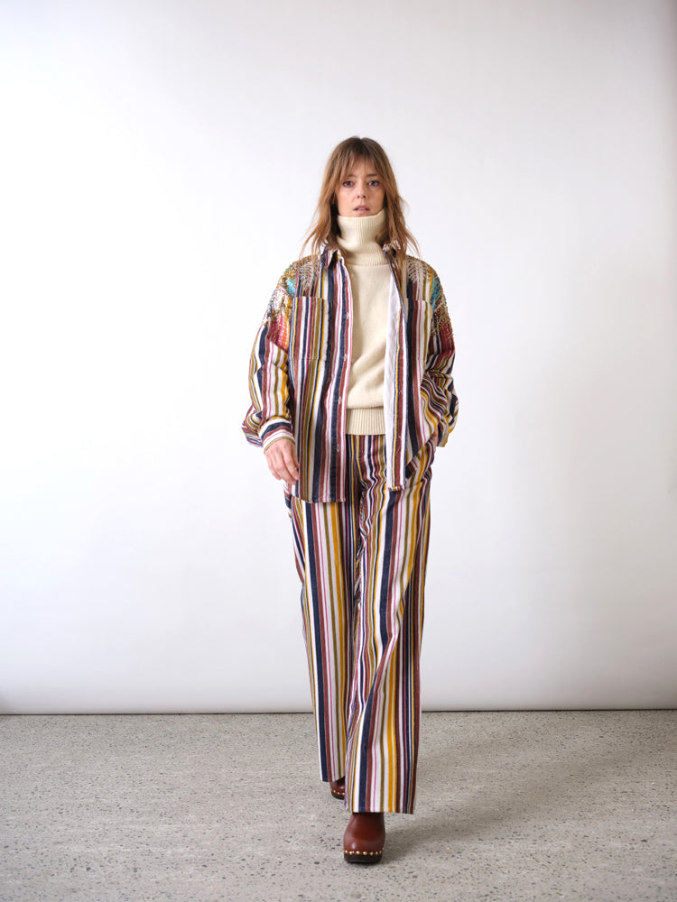 Embroidered Corduroy corduroy overshirt