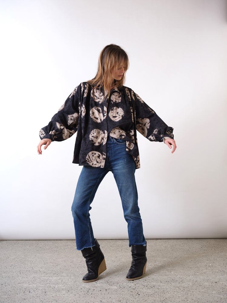 Blouse tie and dye noire Soufiane