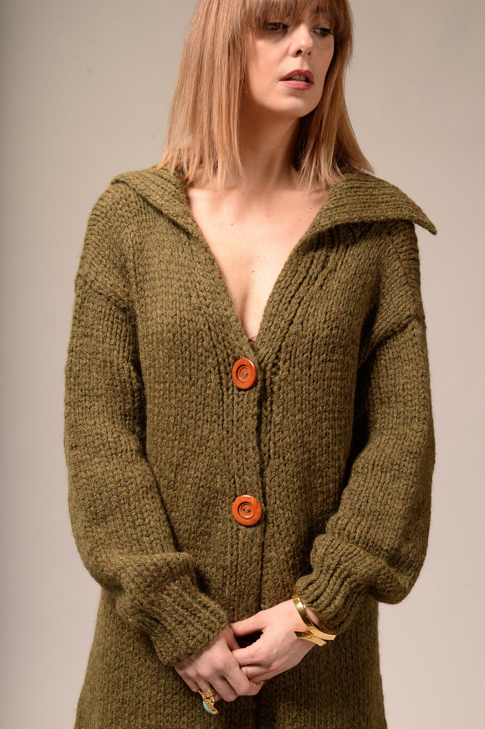 Manteau laine kaki Mars